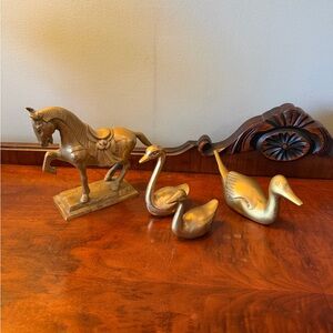Vintage brass animal figurines